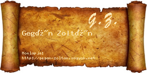 Gegán Zoltán névjegykártya